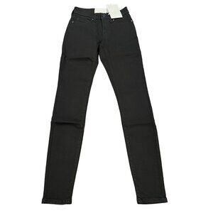 NWT Everlane Sz 23 Skinny Jean Regular Black Mid-Rise Stretch 28.5"L XXS/00